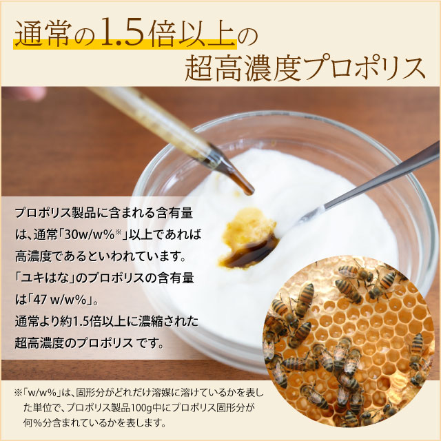 通常の1.5倍以上の超高濃度プロポリス