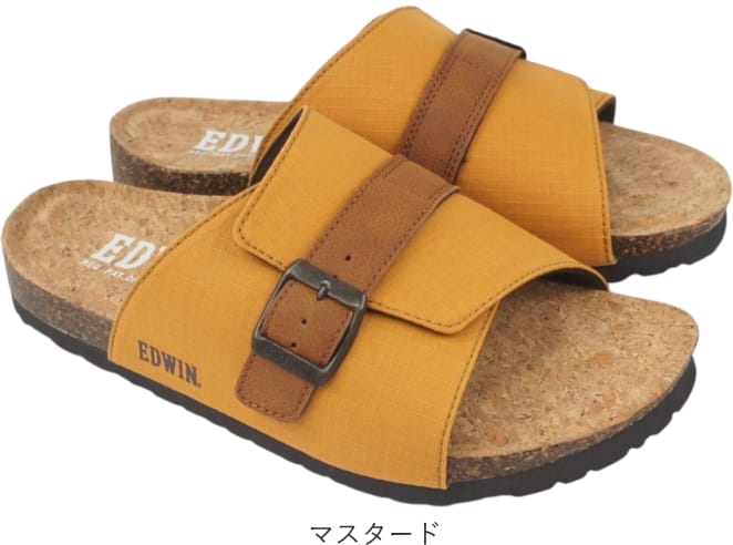 サンダル メンズ コルク 黒 フットベッド 歩きやすい 疲れない 軽量 おしゃれ コンフォートサンダル 春 夏 靴 EDWIN エドウィン ew9303 |  | 03