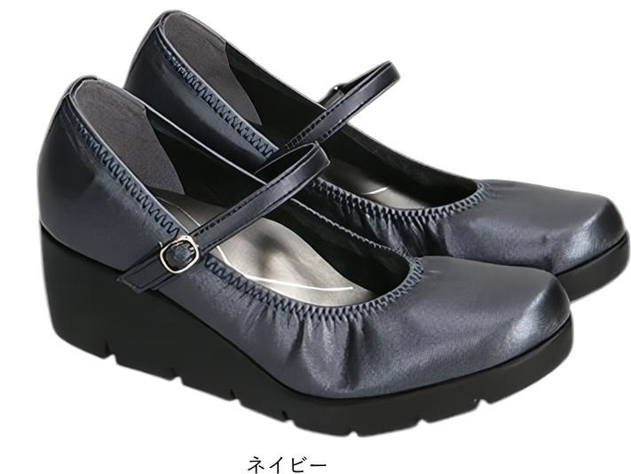 日本製 レディース パンプス ファーストコンタクト 厚底 ウェッジソール ストラップ ラウンドトゥ 痛くない 履きやすい 歩きやすい 疲れない 柔らかい nc39607 | FIRST CONTACT | 04