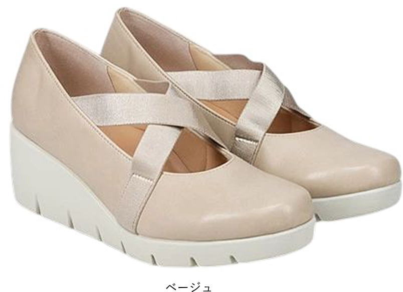 日本製 レディース パンプス ウェッジソール クロスストラップ FIRST CONTACT 歩きやすい 痛くない 走れるパンプス 甲ストラップ 厚底 靴 黒 nc39619 | FIRST CONTACT | 02