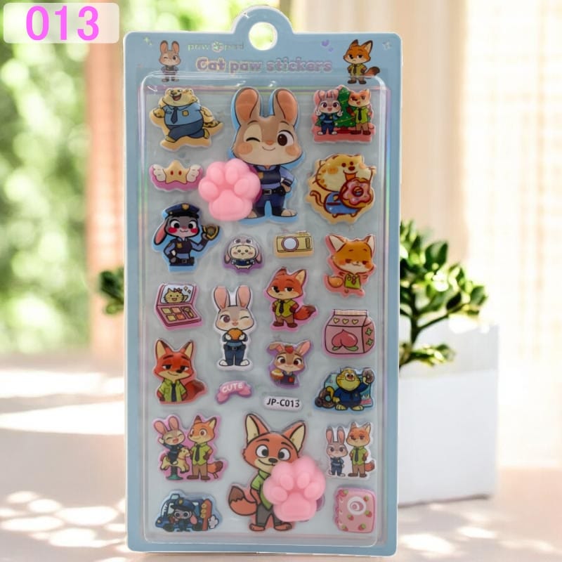 ズートピア キャラクター おしりシール ぷくぷくシール 可愛い 3D 立体 シール ドロップシール 立体 手帳シール 3D クリア シール ぷっくり メール便 osh2 |  | 01