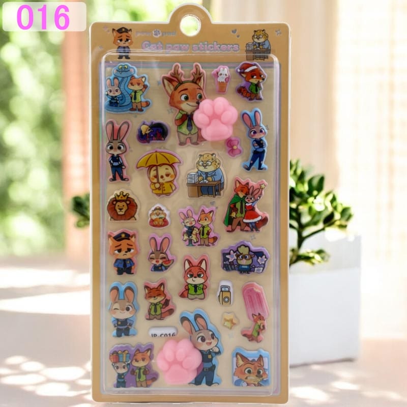 ズートピア キャラクター おしりシール ぷくぷくシール 可愛い 3D 立体 シール ドロップシール 立体 手帳シール 3D クリア シール ぷっくり メール便 osh2 |  | 04