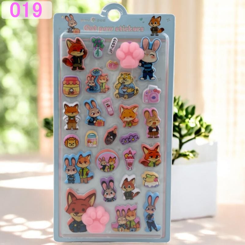 ズートピア キャラクター おしりシール ぷくぷくシール 可愛い 3D 立体 シール ドロップシール 立体 手帳シール 3D クリア シール ぷっくり メール便 osh2 |  | 07
