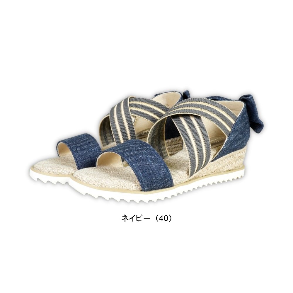 バックリボン サンダル ストラップ ウエッジ ソール ヒール フットベット ゴム バンド 女の子 ガール ガーリー 子供 キッズ ジュニア rio43633 |  | 02