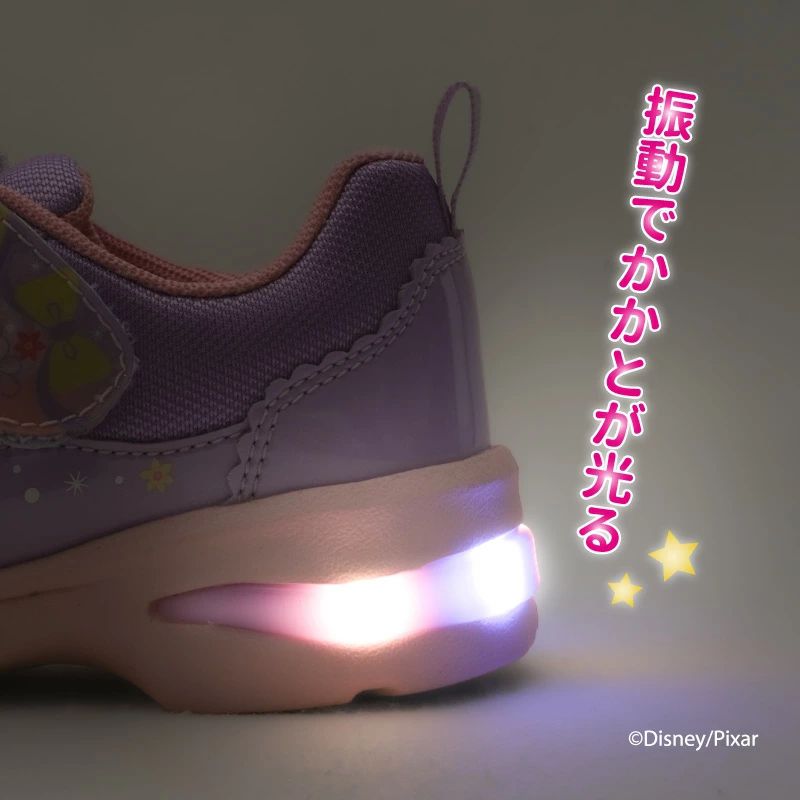光る靴 ムーンスター キッズ スニーカー 女の子 ピンク(アリエル