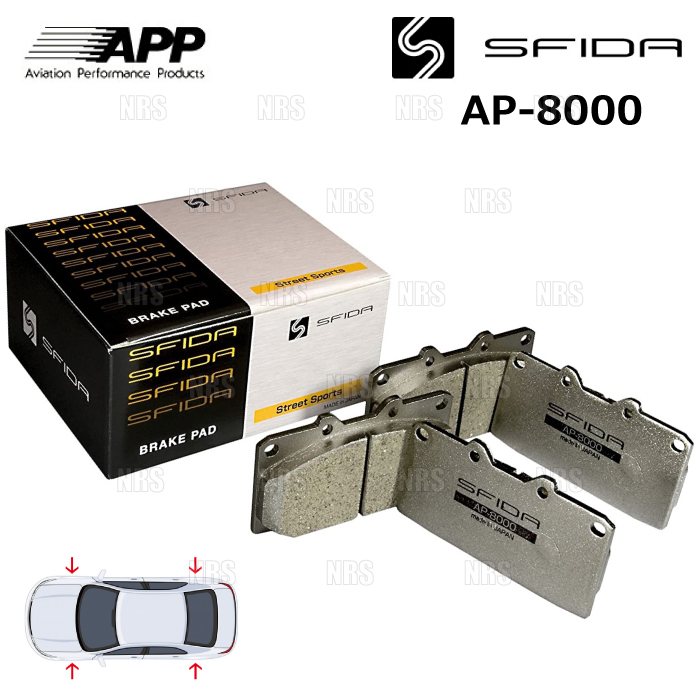 APP エーピーピー SFIDA AP-8000 (前後セット) シビック type-R FK2 15/12〜 ブレンボ (063F/783R-AP8000