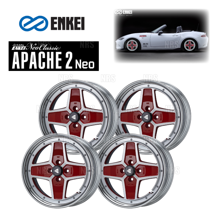 ENKEI エンケイ APACHE2 Neo (ローディスク/マシニングレッド) 9.0J x 17インチ +10 PCD100 4穴 4本セット (APA2NEO-L-D045-R-4S