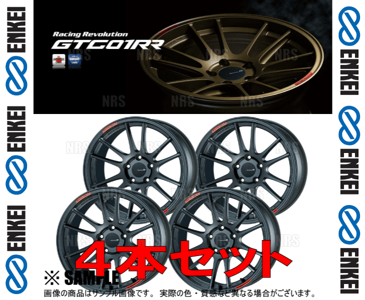 ENKEI エンケイ GTC01RR (マットダークガンメタリック/フロントフェイス) 7.5J x 18インチ +45 PCD100 5穴 4本 (GTC01RR-E001-MDG-4Sの画像