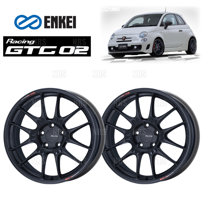 ENKEI エンケイ GTC02 (MBK マットブラック/フロントフェイス) 7.5J x 17インチ +35 PCD100 4穴 2本セット (GTC02 D002 MBK 2S : gtc02 d002 mbk 2s 1003 : エービーエムストア