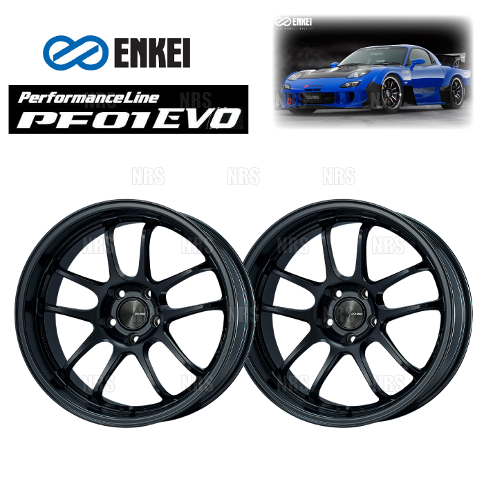 ENKEI エンケイ PF01EVO (MBK マットブラック/リアフェイス) 9.5J x 17インチ +22 PCD114.3 5穴 2本セット (PF01EVO D006 MBK 2S : pf01evo d006 mbk 2s 1003 : エービーエムストア