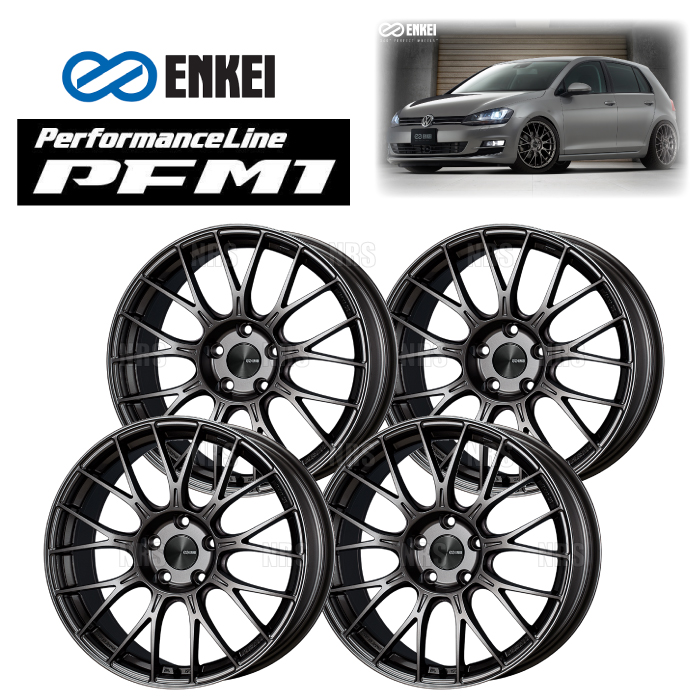 ENKEI エンケイ PFM1 (ダークシルバー) 5.5J x 15インチ +45 PCD100 4穴 (M12ボルト用) 4本セット (PFM1 B002 DS 4S : pfm1 b002 ds 4s 1002 : エービーエムストア