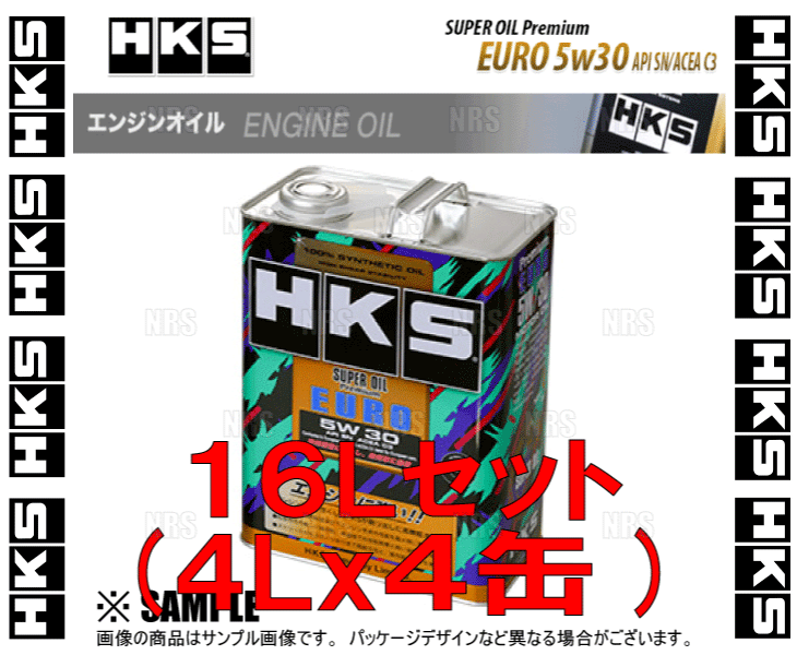 HKS エッチケーエス スーパーオイル プレミアム ユーロ 5W 30 (API SN/ACEA C3) 16L (4L x 4本) (52001 AK152 4S :HKS 52001 AK152 4S 1001:エービーエムストア