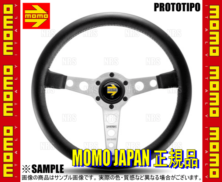 【新品 30%off 送料無料】 MOMO モモ PROTO TIPO SILVER プロトタイプ シルバースポーク 350mm ブラックレザー&ホワイトステッチ シルバースポーク (P-2 【1711916838】 (11197円)