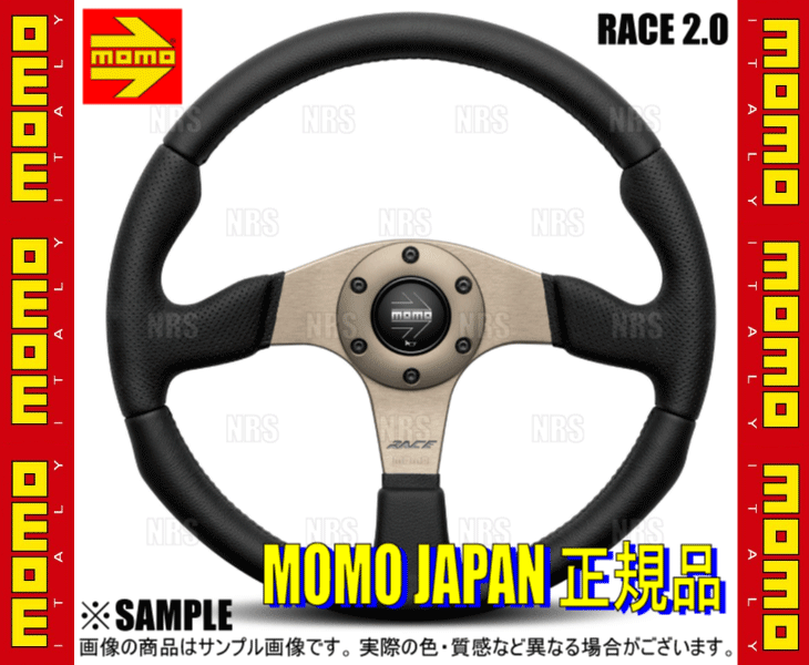 MOMO（モモ） RACE2.0 レース2.0 350mm ブラックレザー ダークグレイ