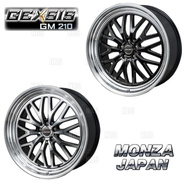 MONZA モンツァ GEXSIS GM210 (4本セット) 9.0J x 22 インセット+30 PCD114.3 5穴 パールブラックポリッシュ (GX210 902230 PBK 4S :GX210 902230 PBK 4S 1001:エービーエムストア