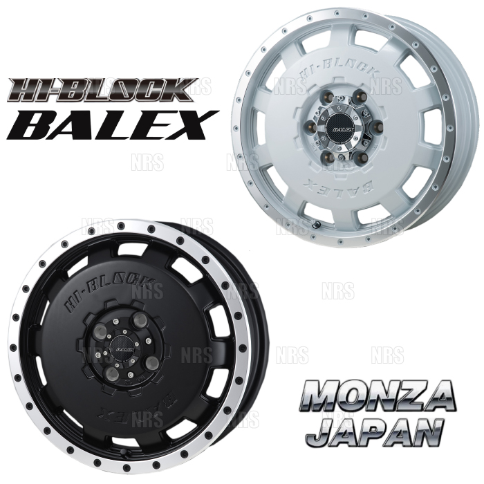 MONZA モンツァ HI BLOCK BALEX バレックス (4本セット) 4.5J x 15 インセット+43 PCD100 4穴 Mブラック/Rポリッシュ (BALEX 451543 BP 4S :BALEX 451543 BP 4S 2001:エービーエムストア