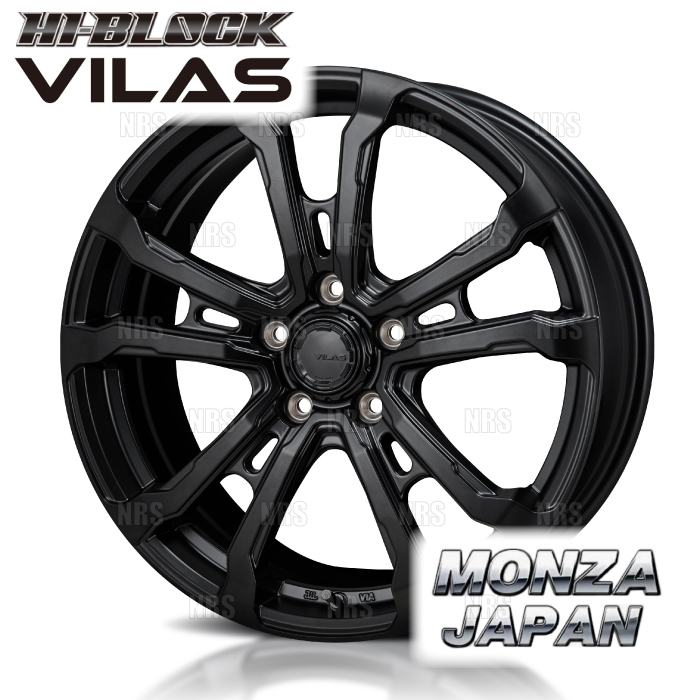 MONZA モンツァ HI-BLOCK VILAS ヴィラス (2本セット) 7.5J x 18 インセット+38 PCD114.3 5穴 サテンブラック (VILAS-751838-2S｜abmstore
