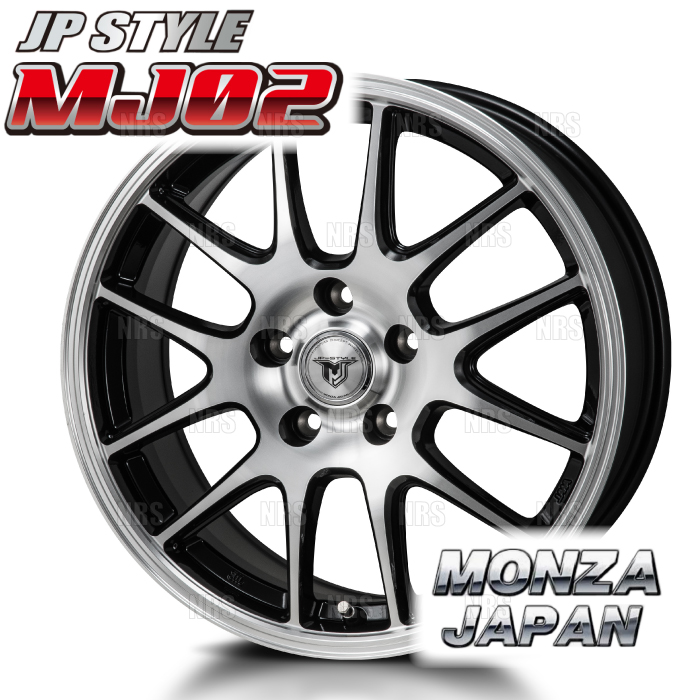 MONZA モンツァ JP STYLE MJ02 (4本セット) 6.0J x 15 インセット+53 PCD114.3 5穴 ブラックメタリック/ポリッシュ (MJ02 601553 114 4S :MJ02 601553 114 4S 2001:エービーエムストア