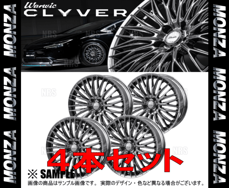 MONZA モンツァ WARWIC CLYVER (4本セット) 8.0J x 19 インセット+42 PCD114.3 5穴 スパッタリング (CLYVER-801942-SPT-4Sの画像