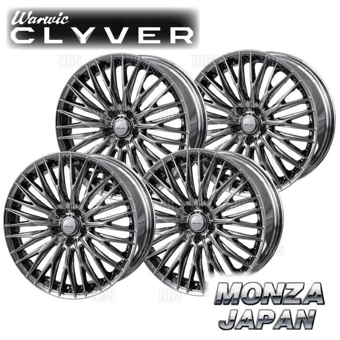 MONZA モンツァ WARWIC CLYVER (4本セット) 8.0J x 19 インセット+42 PCD114.3 5穴 スパッタリング (CLYVER-801942-SPT-4S