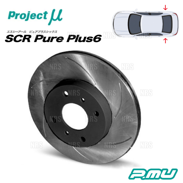 Project μ プロジェクトミュー SCR Pure Plus 6 (リア/ブラック) インプレッサ スポーツワゴン STI GGB 00/8〜02/10 (SPPF203 S6BK :PMU SPPF203 S6BK 1003:エービーエムストア 10号店