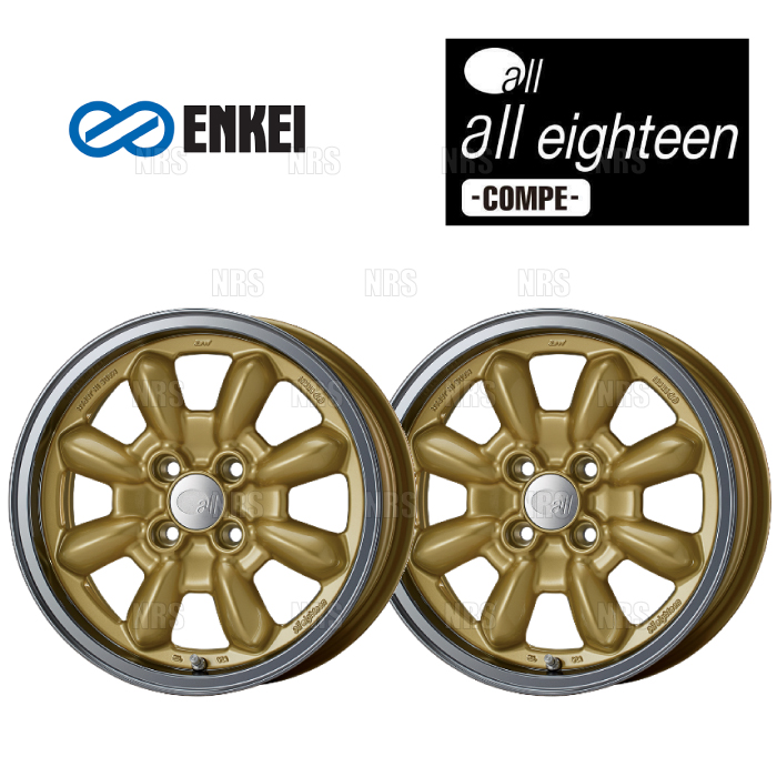 ENKEI エンケイ all eighteen COMPE (M/G マシニング ゴールド) 6.0J x 15インチ +38 PCD100 4穴 2本セット (EIGHTEEN-B001-MG-2S