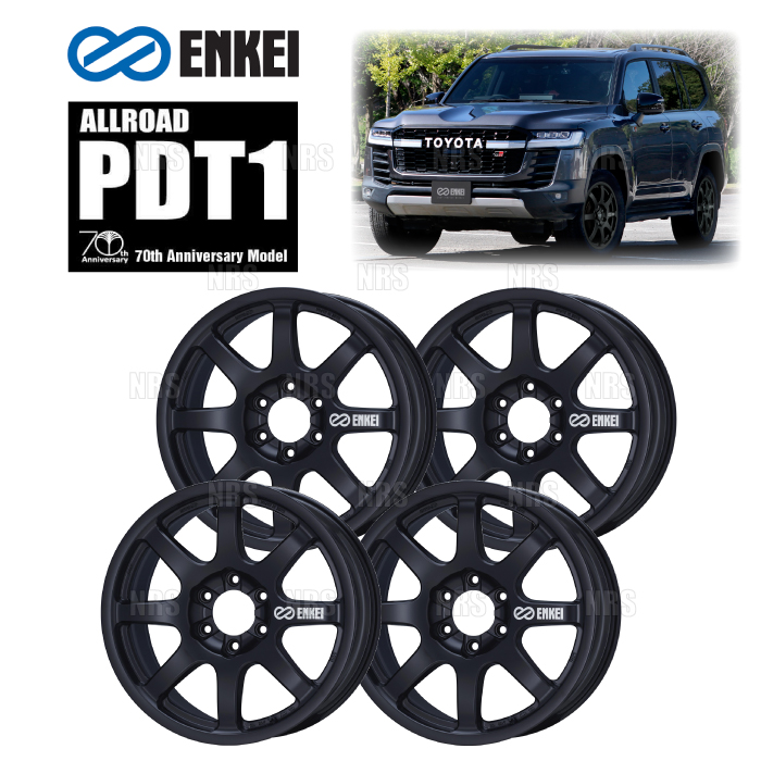 ENKEI エンケイ PDT1 (MBK マットブラック) 8.5J x 18インチ +54 PCD150 5穴 4本セット (PDT1-E002-MBK-4S