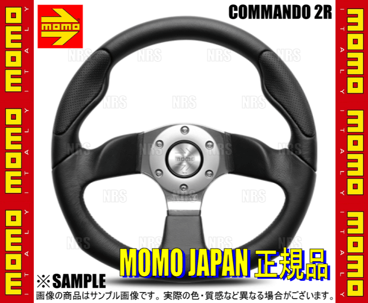 MOMO モモ COMMANDO2R コマンド 2R 350mm ブラックレザー クロームスポーク (C-74 | MOMO | 01