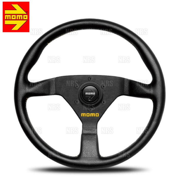 正規輸入品 MOMO ヴェローチェ 35φ BK/イエローステッチ MOMO（モモ） VELOCE RACING ヴェローチェ レーシング 350mm ブラック