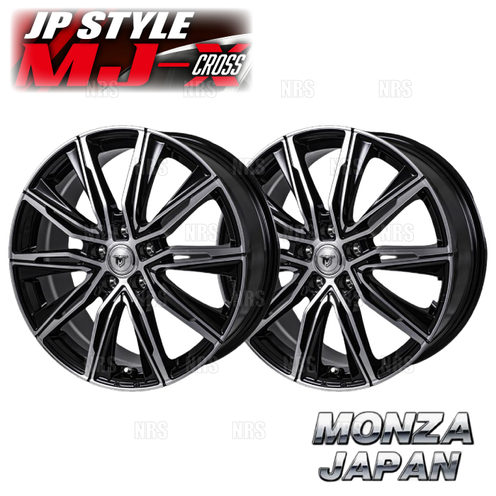 MONZA JAPAN - MONZA モンツァ JP STYLE MJ-X (2本仕掛ける) 6.5J x 16 はたご屋仕掛ける+48 PCD114.3 5穴 ブラックメタリック ポリッシュ (MJX-651648-114-2S 車、バイク、自転車-タイヤ、ホイール-アルミホイール