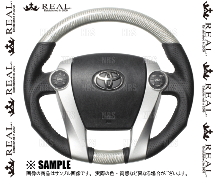 REAL レアル オリジナル (シルバーカーボン/ブラックステッチ)　プリウスα　ZVW40W/ZVW41W　2011/5〜 (30-2-SC