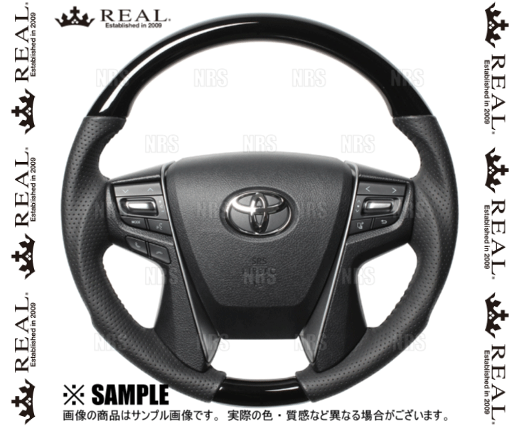 REAL レアル オリジナル (ピアノブラック/ブラックステッチ)　クラウン アスリート　GRS210/GRS211/GRS214/ARS210　2012/12〜 (H30-PBW-BK｜エービーエムストア 3号店