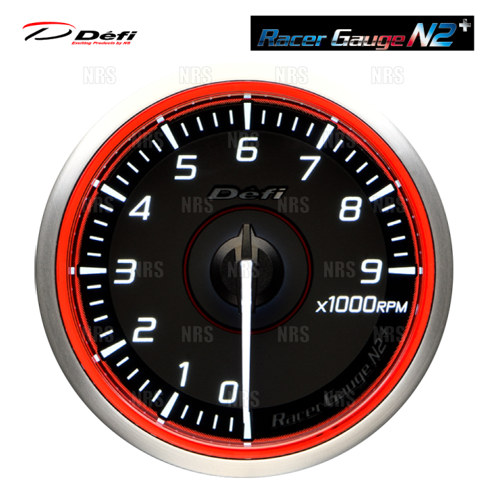 Defi デフィ レーサーゲージN2 (φ60 レッド) タコメーター 0〜9000RPM 