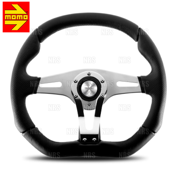 MOMO（モモ） TREK R トレックR 350mm ブラックレザー シルバー