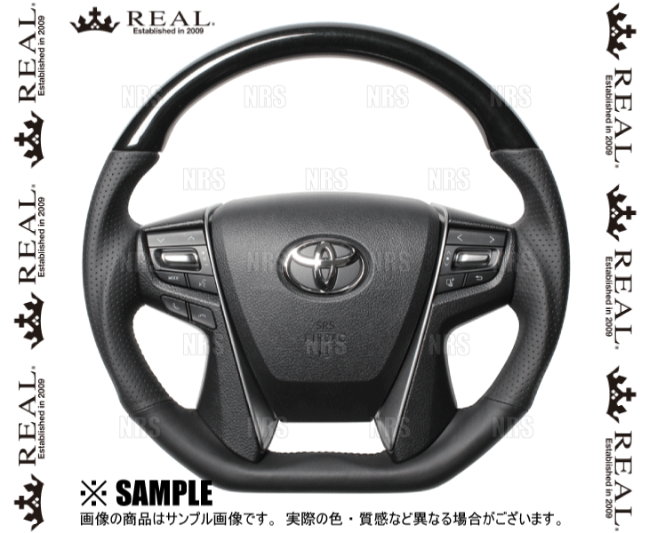 REAL レアル ステアリング 55ブラックウッド (ブラックステッチ) RAV4