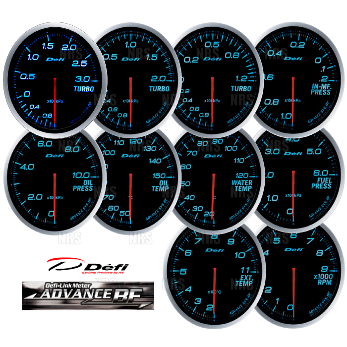 Defi デフィ アドバンスBF 4点セット 青/ブルー インマニ計/油圧計/油温計/コントロールユニットSE (DF10103/DF10203/DF10403/DF17701(43211円)