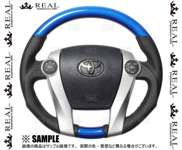 REAL レアル オリジナル (ブルーカーボン/ブラックステッチ)　プリウスPHV　ZVW35　2012/1〜2016/5 (30-2-BLC
