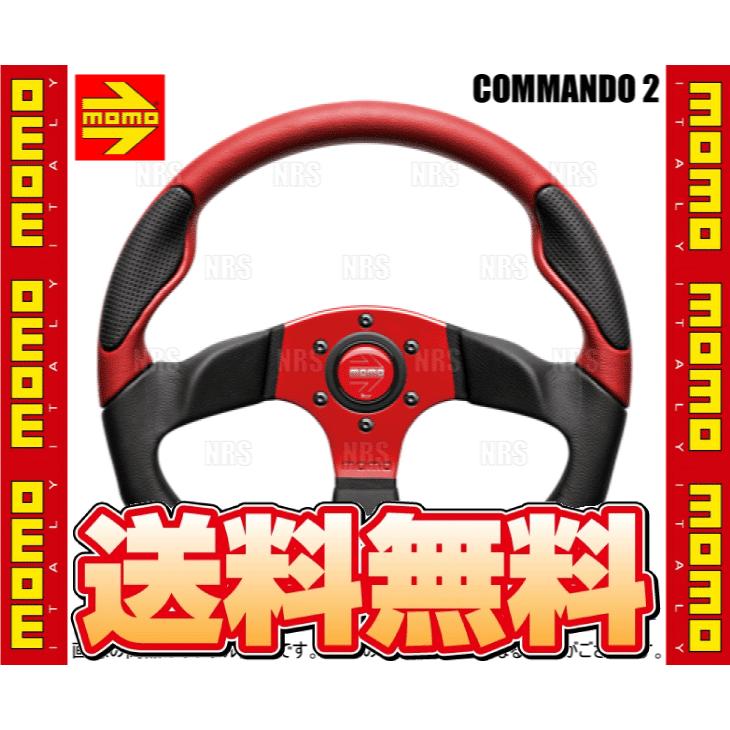 MOMO モモ COMMANDO2 RED コマンド2 レッド 350mm ブラック＆レッドレザー レッドスポーク (C-64｜abmstore8｜02