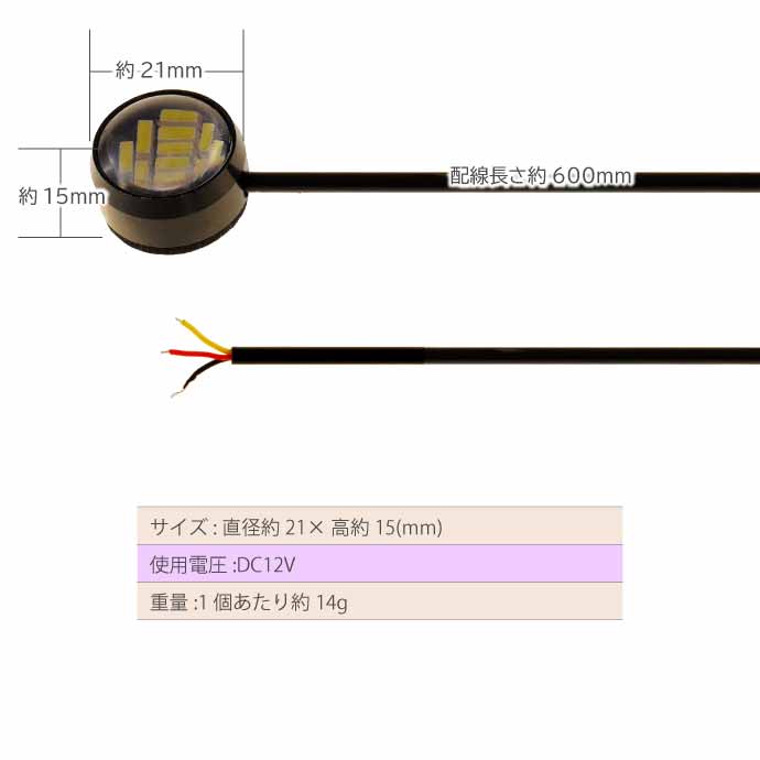 12LED ボタン型LEDアンダースポットライト 常時点灯 フラッシュ点滅