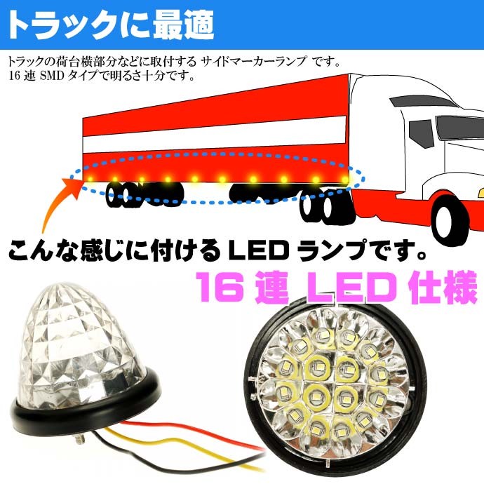 LED サイドマーカーランプ 2個 ブレーキランプ連動可能