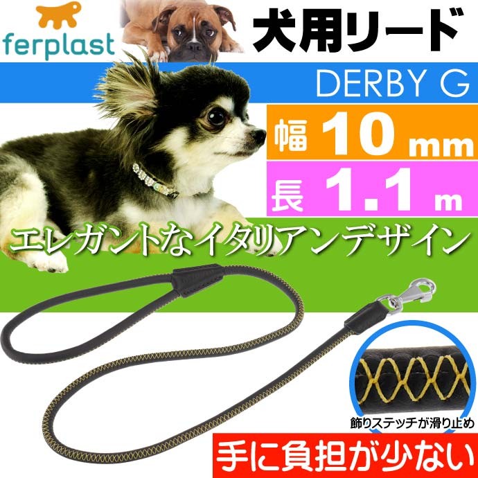 犬 リード ダービー リード 幅10mm長1.1m 黒 ペット用品 ferplast G10/110 適応体重30kgまで 中型犬 リード  Fa5157 :fa-8010690142661:AVAIL - 通販 - Yahoo!ショッピング