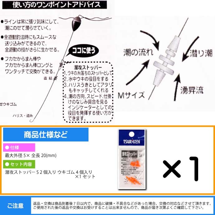 市場 釣研 S ネコポス 潮受ウキゴム オレンジ Tsuriken