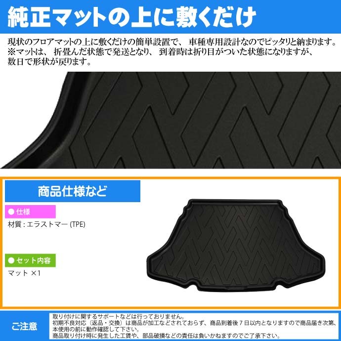 プリウス 50系 ラゲッジマット スペアタイア有り用 フロアマット LM02