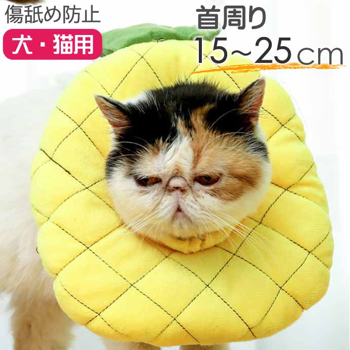 犬 猫 エリザベスカラー パイナップル 首周り15〜25cm ソフト犬