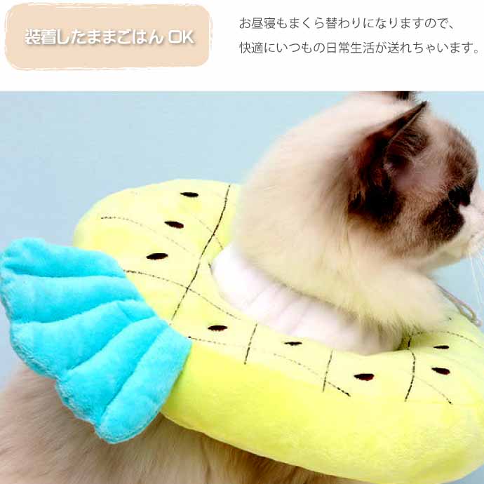 犬 猫 エリザベスカラー パイナップルS 首周り12〜20cm