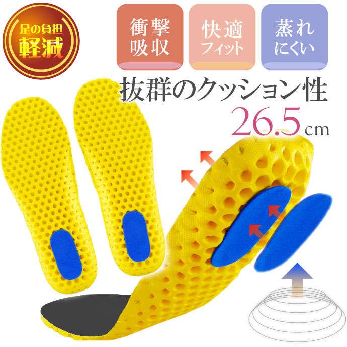 インソール 中敷き 衝撃吸収 メッシュ グレー or ブラック 1足 インナーソール クッション スポーツ ランニング 足の負担軽減 | ブランド登録なし | 20