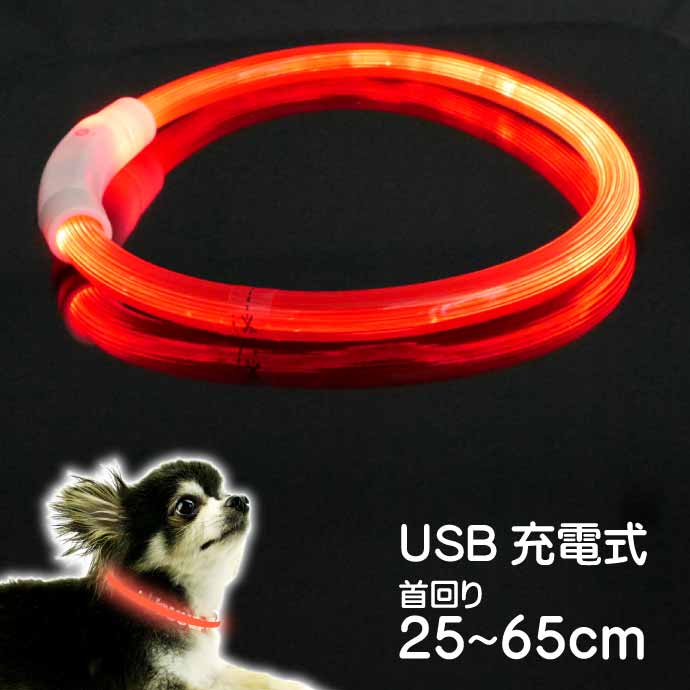 USB充電式 LEDライト首輪