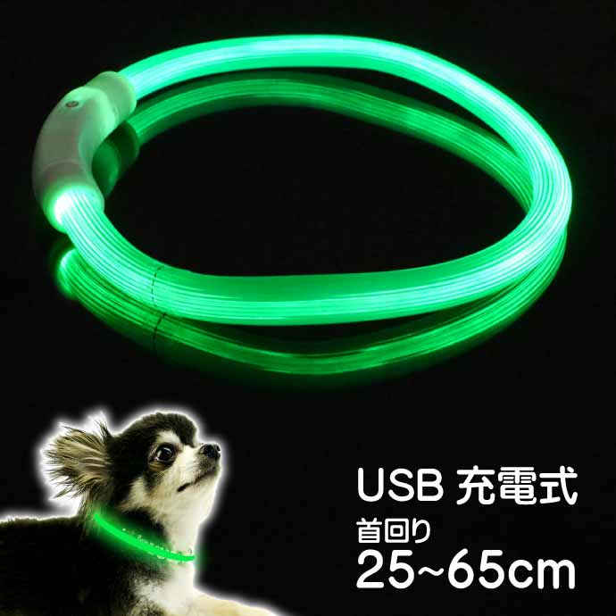 USB充電式 LEDライト首輪