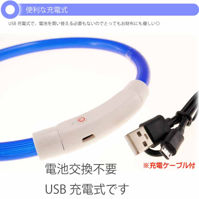 USB充電式 LEDライト首輪