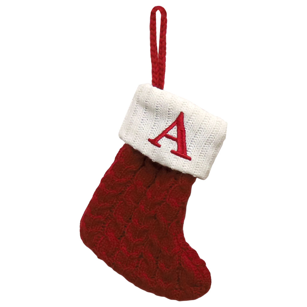 Yahoo! Yahoo!ショッピング(ヤフー ショッピング)イニシャル ソックス （A） Initial Socks クリスマス 飾り 靴下 吊り下げ ニット サンタ 装飾 インテリア ツリー プレゼント 【メール便OK】